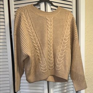 Cozy Tan Cable Knit Sweater